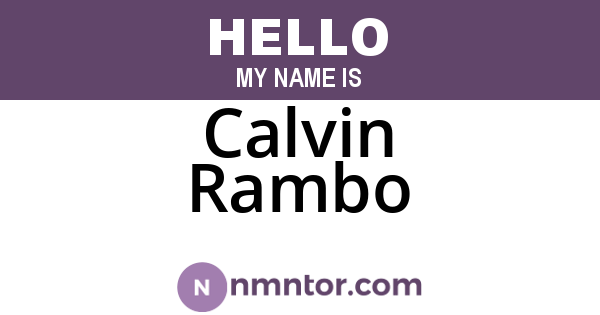 Calvin Rambo