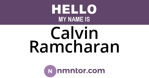 Calvin Ramcharan