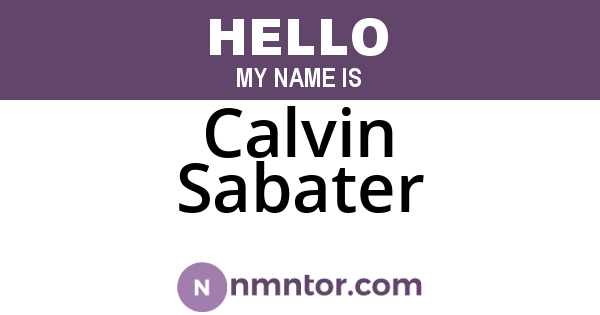 Calvin Sabater