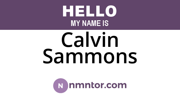Calvin Sammons