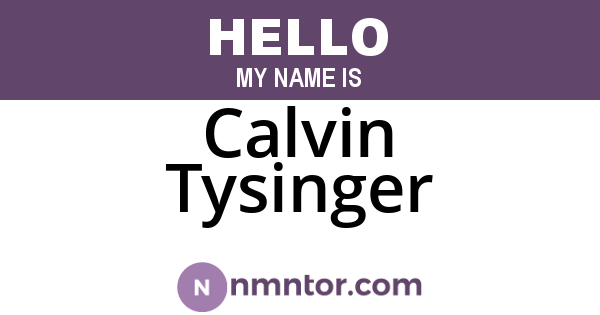 Calvin Tysinger