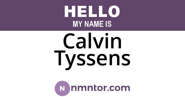 Calvin Tyssens