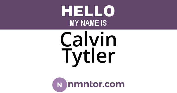 Calvin Tytler