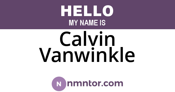 Calvin Vanwinkle