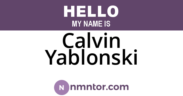 Calvin Yablonski