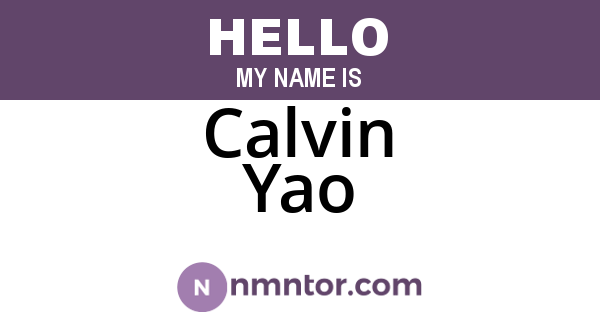 Calvin Yao
