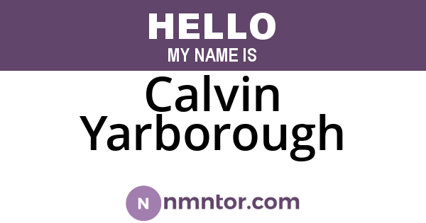 Calvin Yarborough