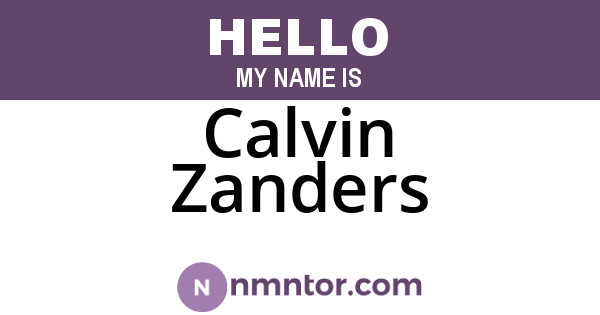 Calvin Zanders