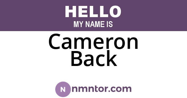 Cameron Back