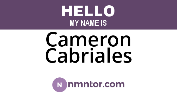 Cameron Cabriales