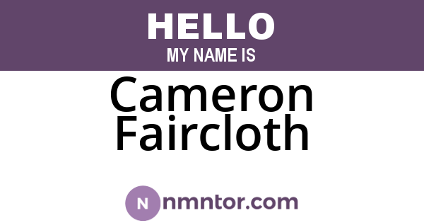 Cameron Faircloth
