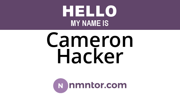 Cameron Hacker