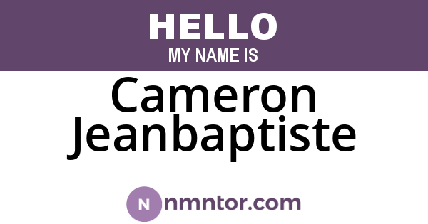 Cameron Jeanbaptiste
