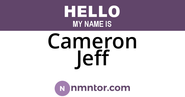Cameron Jeff