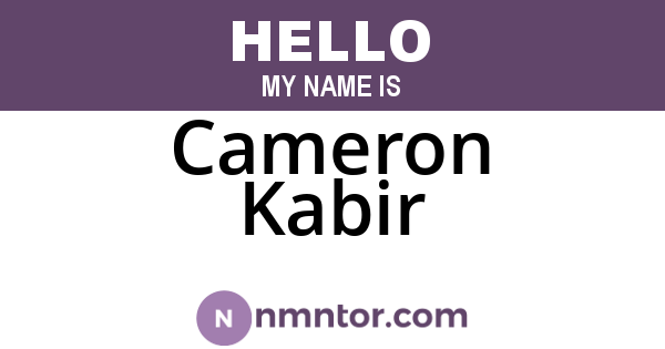 Cameron Kabir
