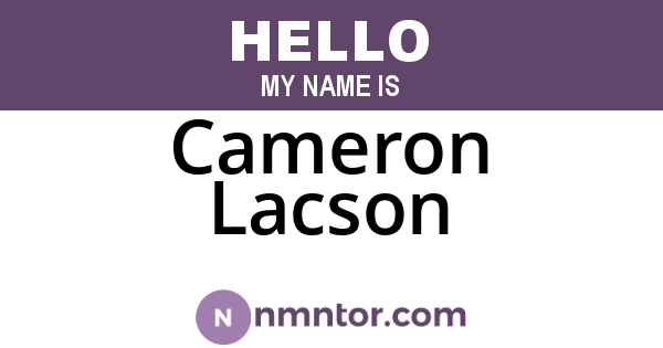 Cameron Lacson