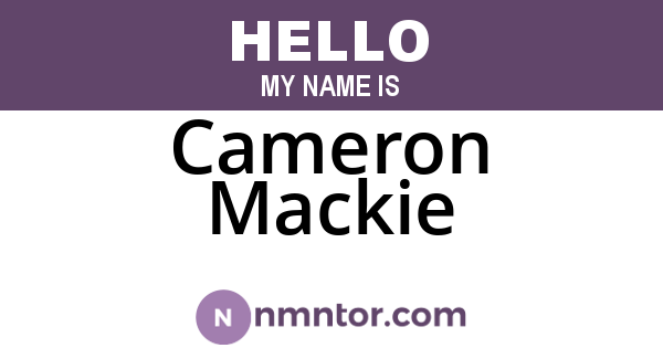 Cameron Mackie