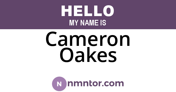 Cameron Oakes