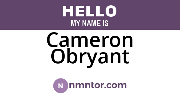 Cameron Obryant