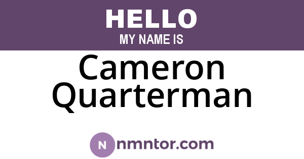 Cameron Quarterman