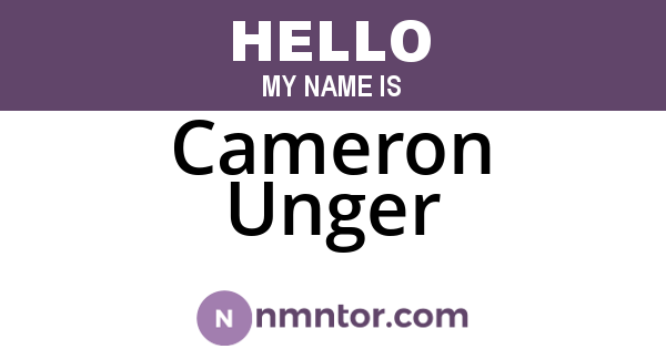 Cameron Unger