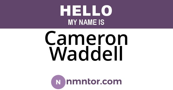 Cameron Waddell