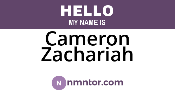 Cameron Zachariah