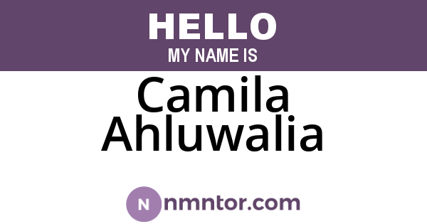 Camila Ahluwalia