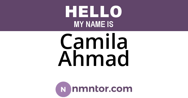 Camila Ahmad