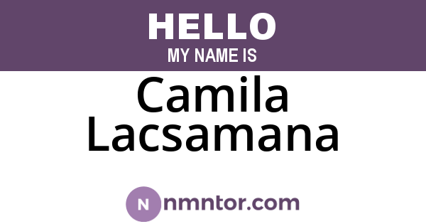 Camila Lacsamana