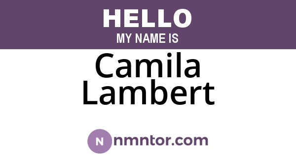 Camila Lambert