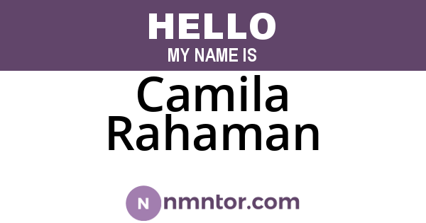 Camila Rahaman