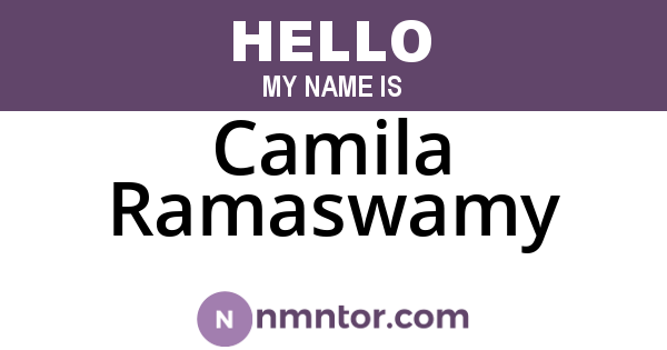 Camila Ramaswamy
