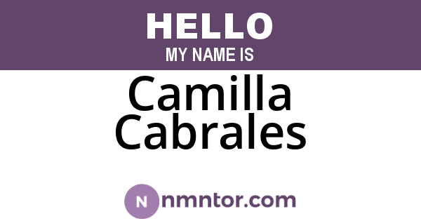 Camilla Cabrales