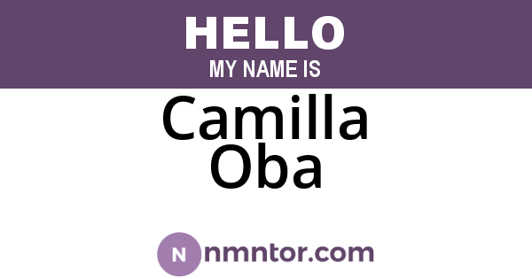 Camilla Oba