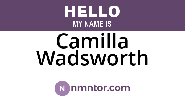 Camilla Wadsworth
