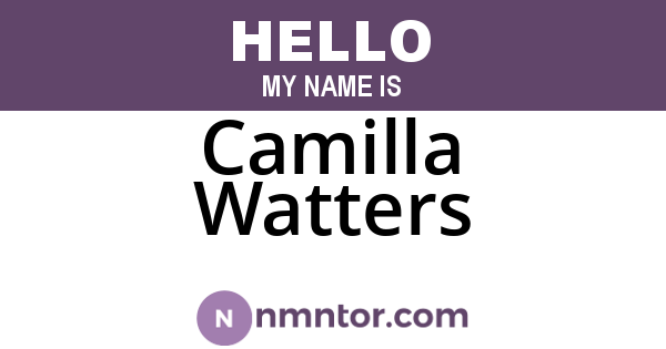 Camilla Watters