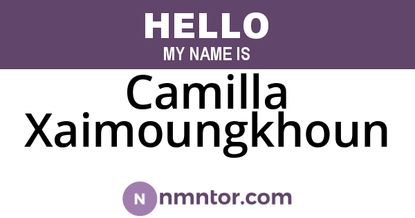 Camilla Xaimoungkhoun