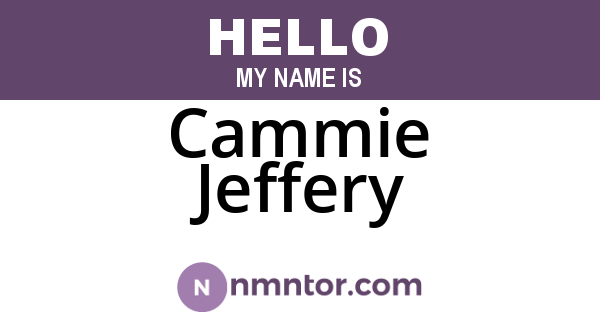 Cammie Jeffery