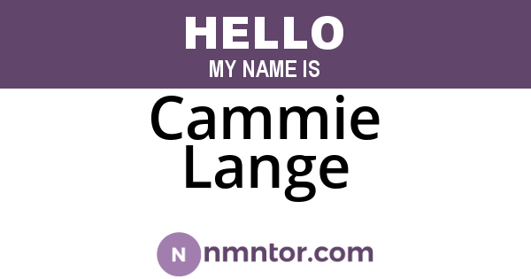 Cammie Lange