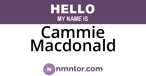 Cammie Macdonald