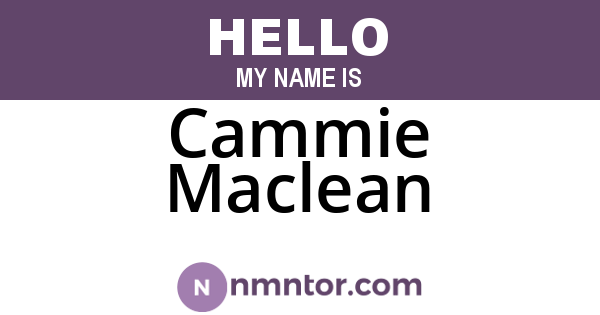 Cammie Maclean