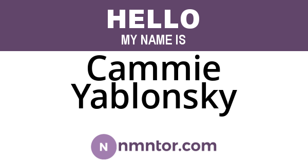 Cammie Yablonsky
