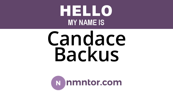 Candace Backus