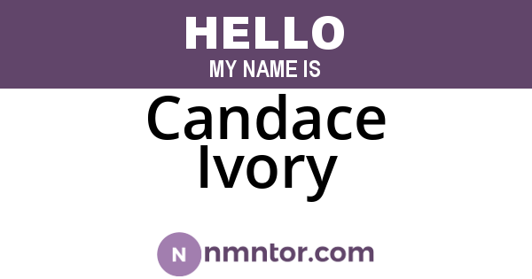 Candace Ivory