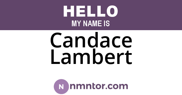 Candace Lambert