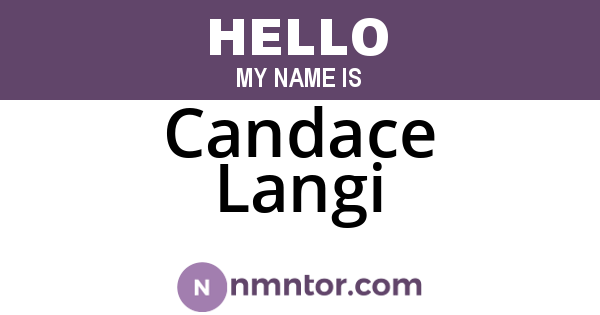 Candace Langi