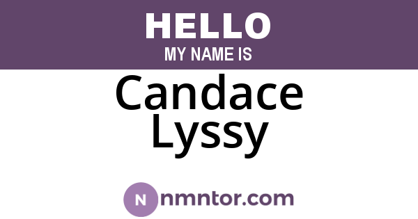 Candace Lyssy