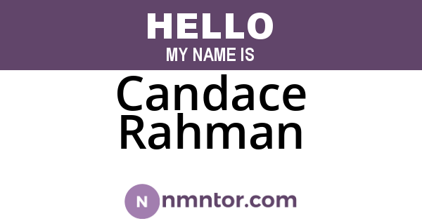 Candace Rahman