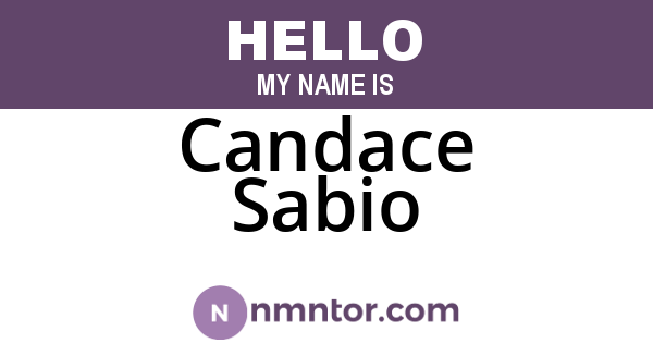 Candace Sabio